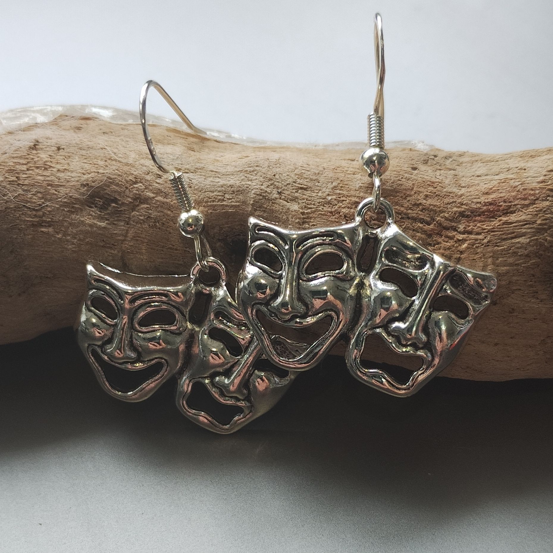 Theatre Drama Mask Earrings www.devonmermaid.com