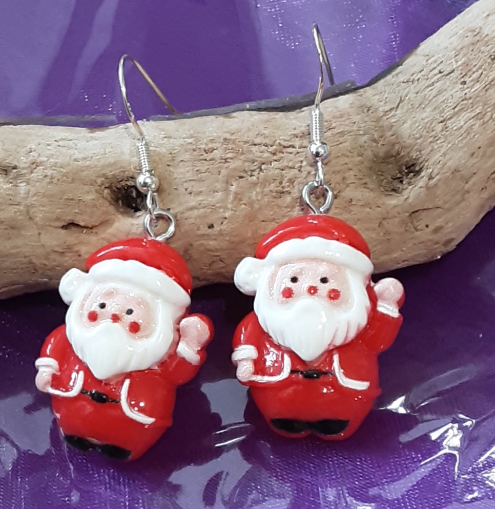 Father Christmas Santa Earrings www.devonmermaid.com