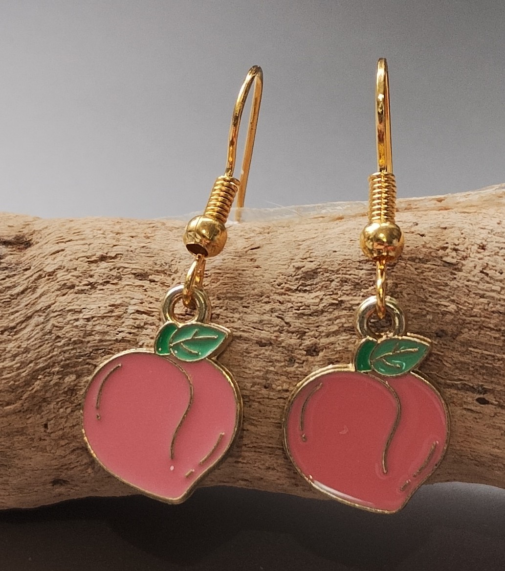 Peach Fruit Earrings www.devonmermaid.com