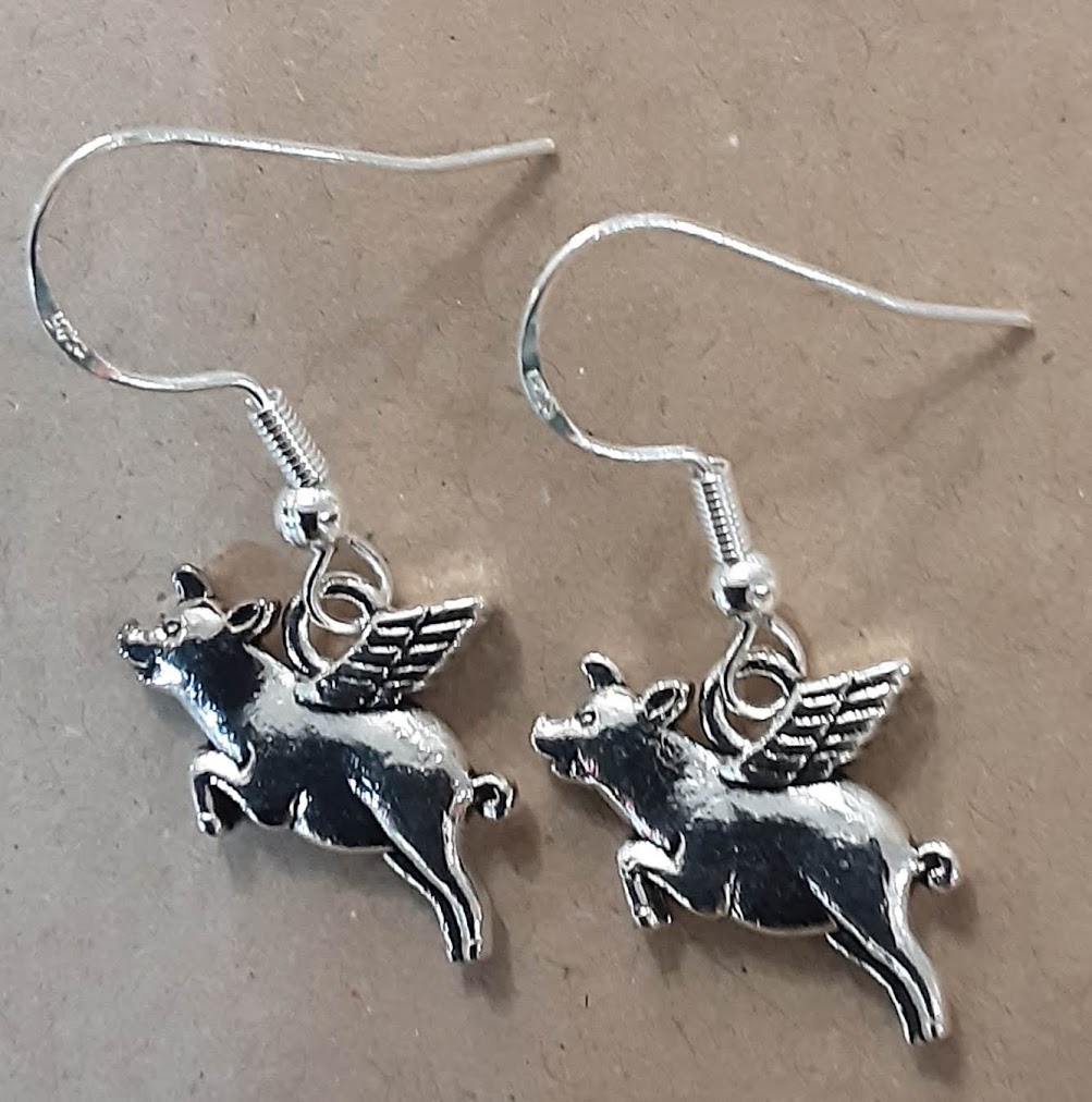 Flying Pig Earrings www.devonmermaid.com
