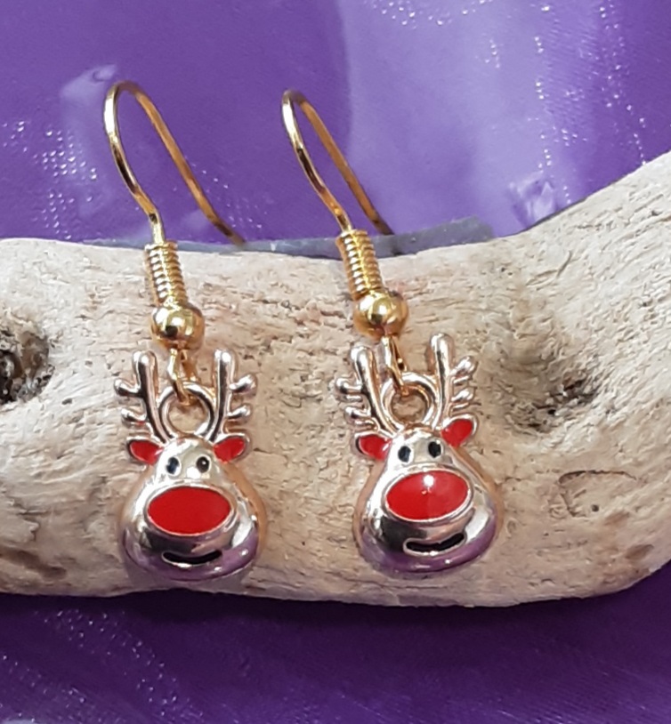 Rudolph Christmas Earrings www.devonmermaid.com
