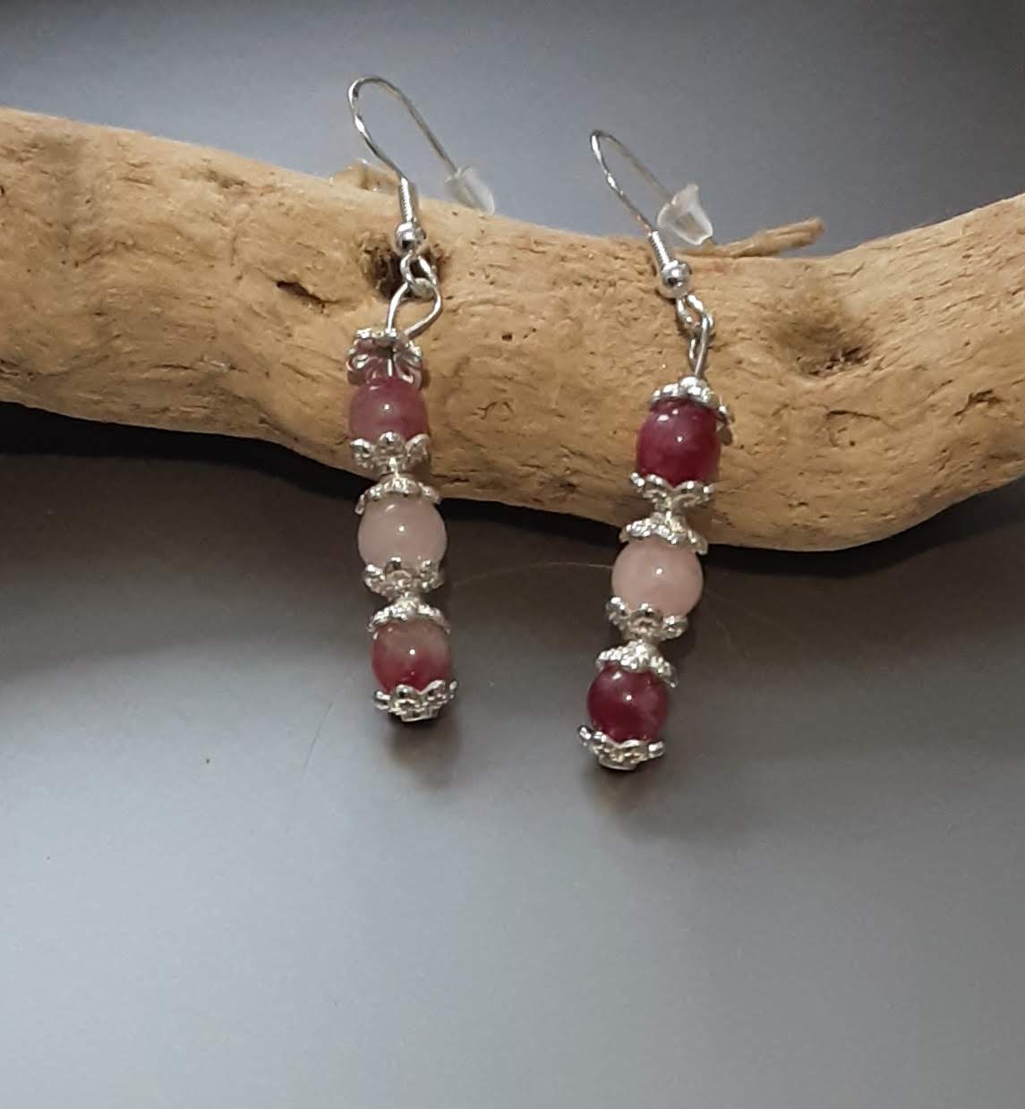Rose Quartz Watermelon Tourmaline Earrings www.devonmermaid.com