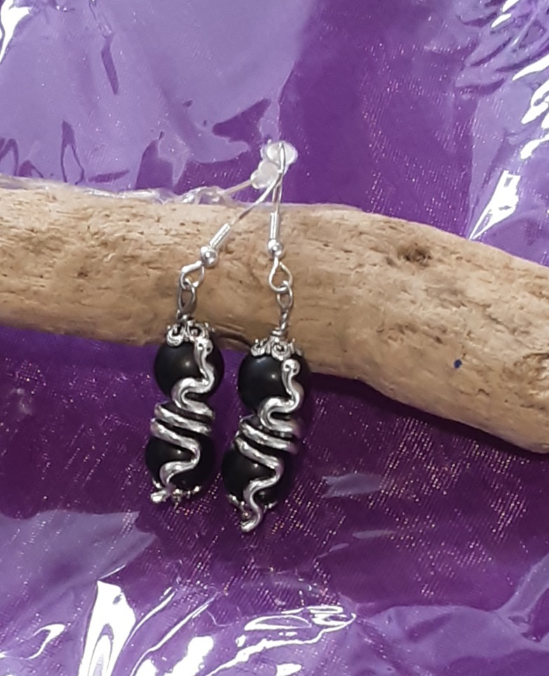 Onyx Earrings Snake www.devonmermaid.com