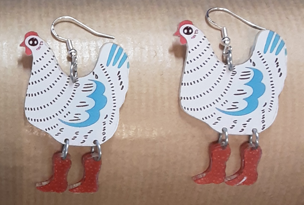 Chicken Earrings www.devonmermaid.com