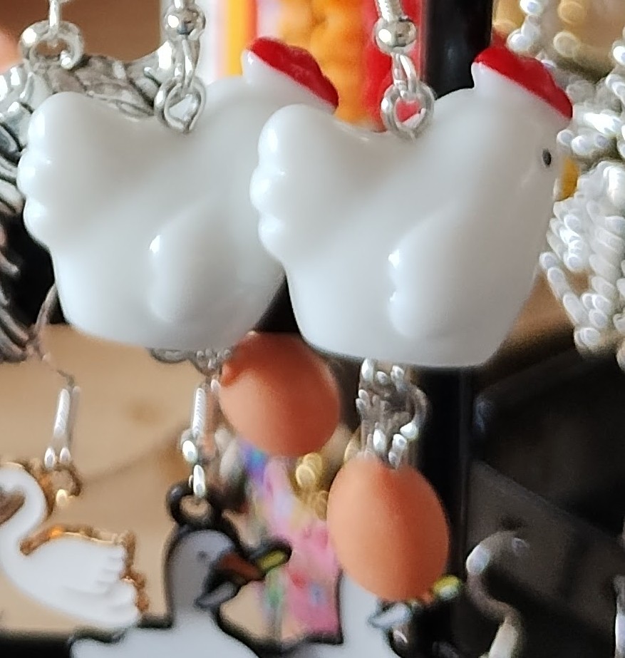 Chicken Earrings www.devonmermaid.com