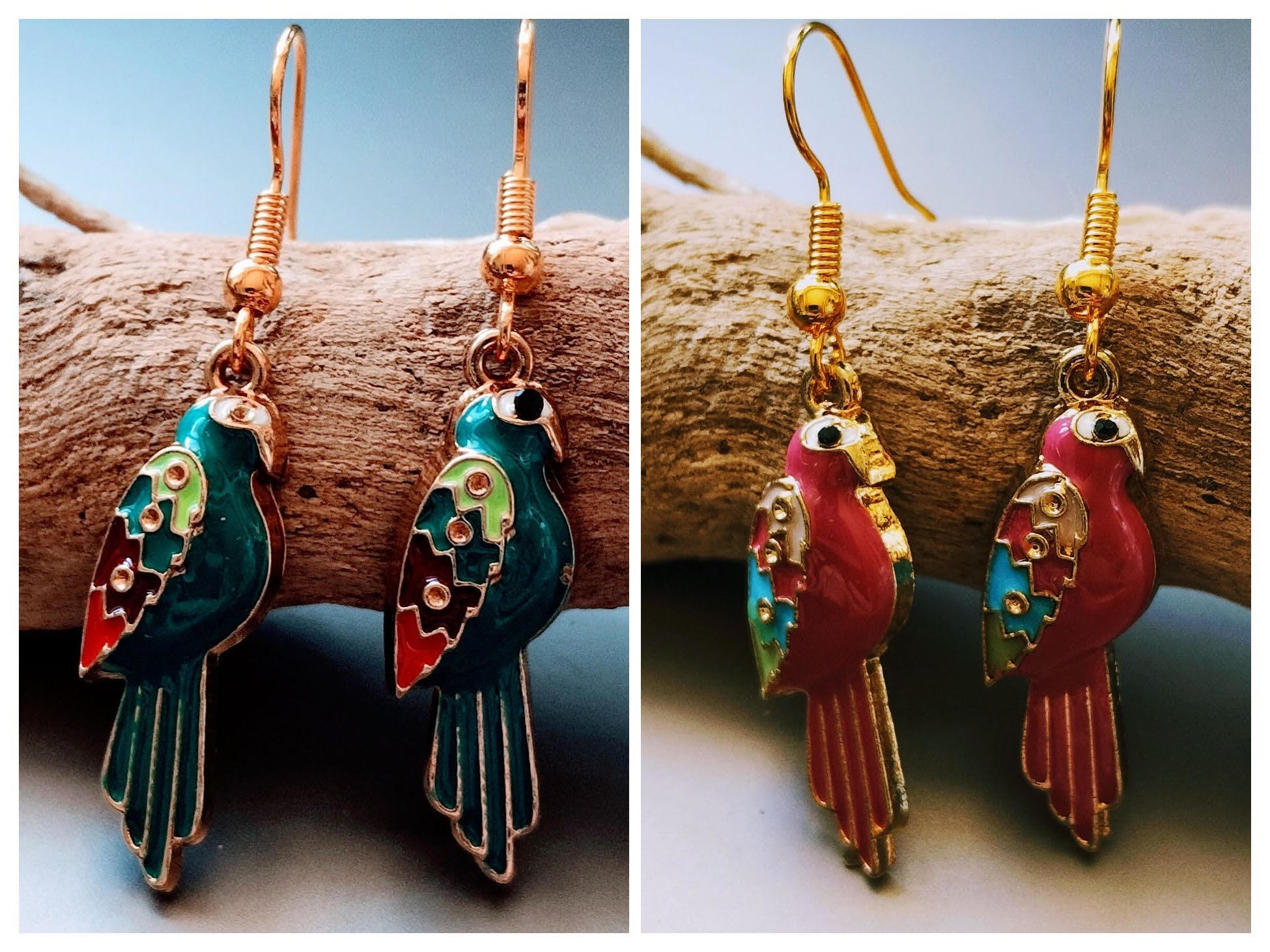 Parrot Earrings www.devonmermaid.com