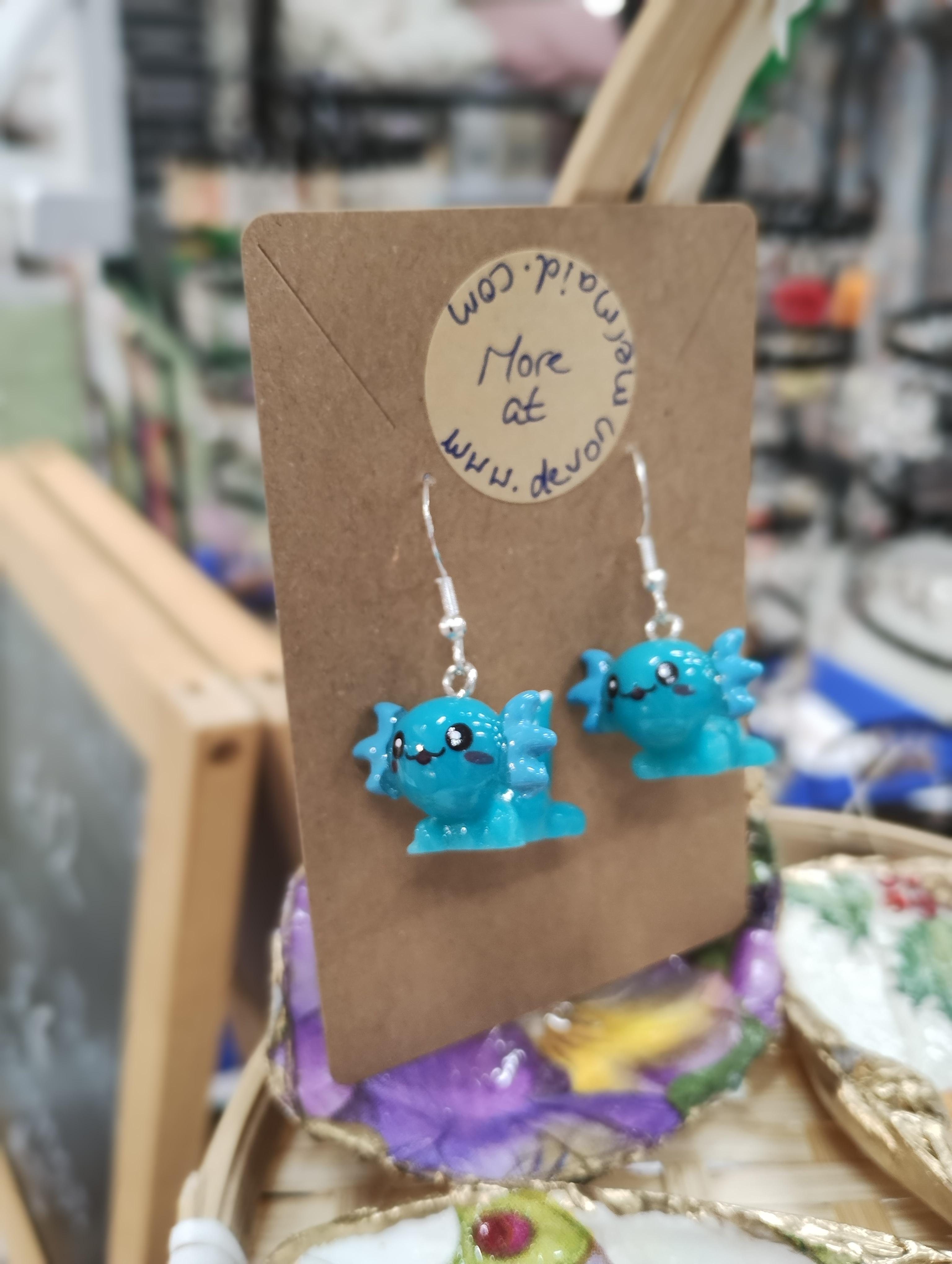 Axolotl Earrings www.devonmermaid.com