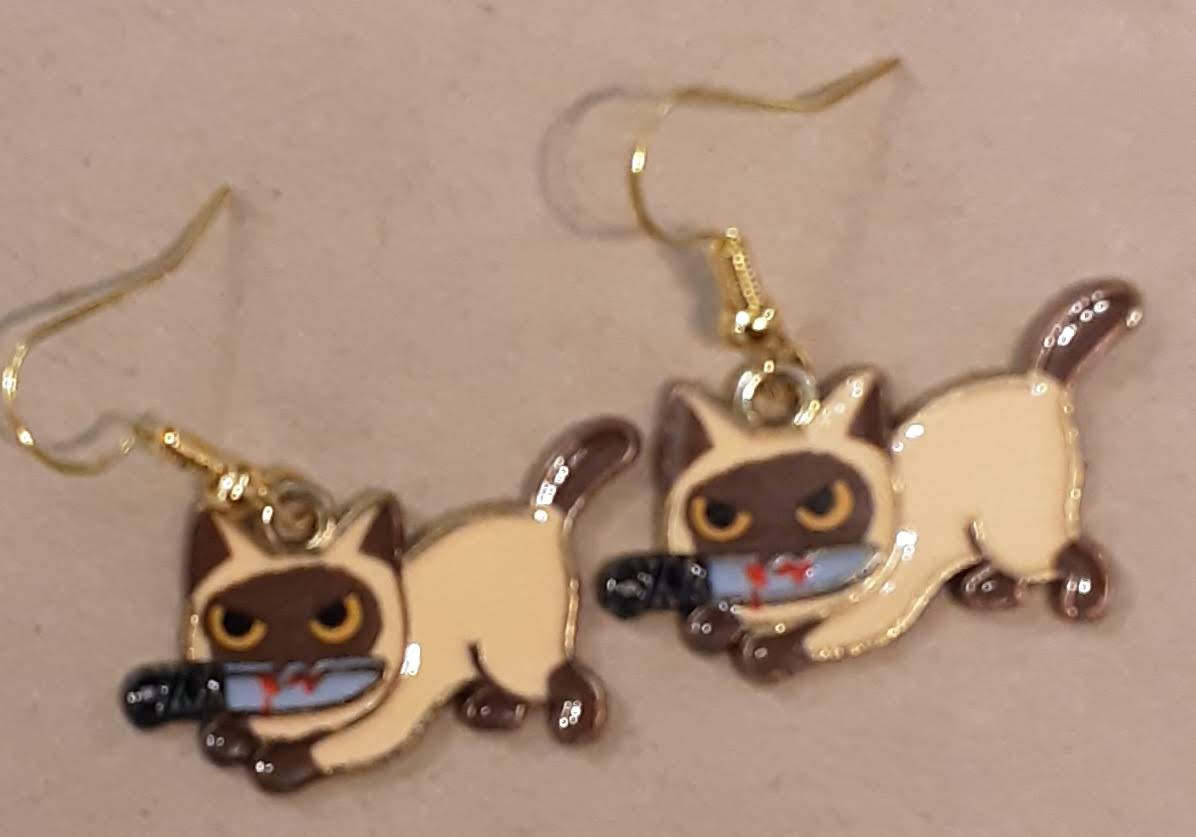 Cat Earrings www.devonmermaid.com